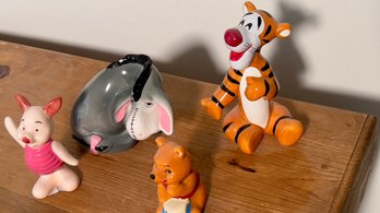 Winnie The Pooh Ceramic Figurines - Pooh Bear, Tigger, Eeyore, And Piglet
