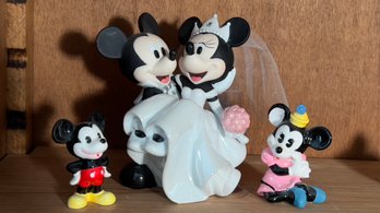 Mickey And Minnie Marriage Figurine, Classic Mickey And Minnie Figurines