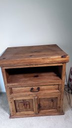 Pine TV Cabinet With Articulating Top