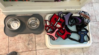 Small/Medium Dog Harnesses, Dog Bowls And Pee Pee Pad Holder