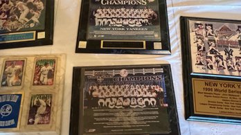 New York Yankees Championship Plaques And Baseball Cards