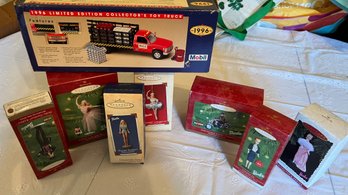 Barbie Hallmark Keepsake Ornaments And Mobil Toy Truck