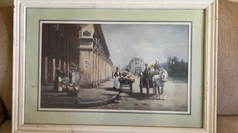 Vintage Paris Street Scene Framed Print