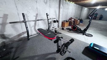 Bench Press And Leg Lift GRAY & RED