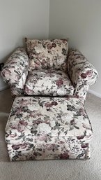 Gorgeous Upholstered Chair And Matching Ottoman In Like-new Condition!