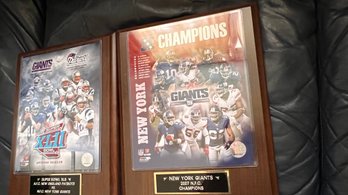 NY Giants Commemorative Plaques