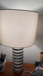 Navy  & White Table Lamp