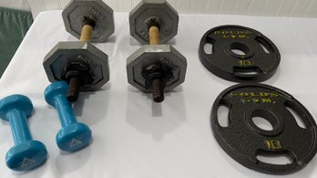 Golds Gym 10 Lb. Plates, Barbells And Hand Weights