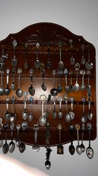 Huge Spoon Collection & Solid Wood Holder