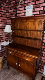 Vintage Pine Hutch With Drop-Leafs
