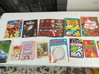 Big Lot Of Childrens Books, Crossword Puzzles,  Sticker Books & More!