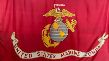 Marine Flag 3 X 5  & Marine Corp. Figurine From Spanish American War