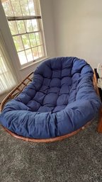 Double Papasan Chair/Lounger With Cushion Like-new Condition!
