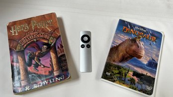 Apple Remote, Harry Potter Book And Disney Dinosaur DVD