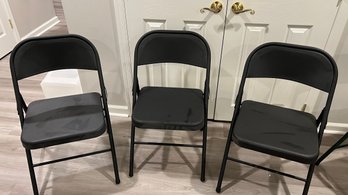 Metal Folding Chairs (Black)
