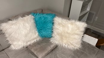 Furry Throw Pillows Lot