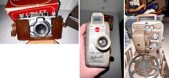 Vintage Bell & Howell Projector, Ricolet Camera & Kodak Cine-Kodak Reliant