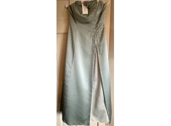 David's Bridal Gorgeous Celadon Peridot Bead Dress With Shawl Size 8 New With Tags