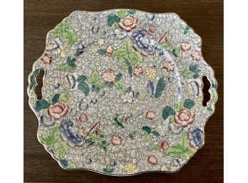 Royal Winton England Mid Century Chintz Cake Plate With Handles