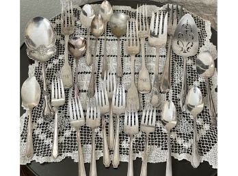 Vintage Silver Plate Silverware  Including Holmes & Edwards, WM Roger A!, 1847 Rogers & Bros, Silver Tulip