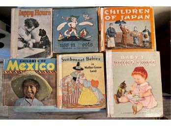 (6) Children's Books Including Children Of Mexico & Japan, Sunbonnet Babies & More