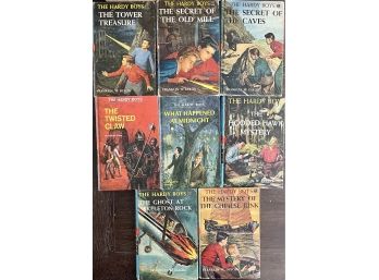 Vintage Hardy Boys Books Volumes 1, 3, 7, 10, 18, 34, 37, 390