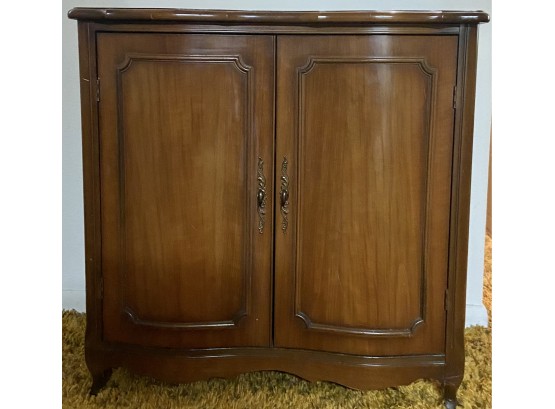 Mid-century Modern Fruitwood 2 Door Record Cabinet