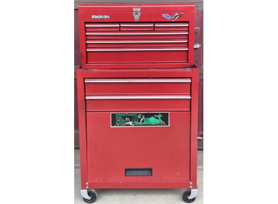 Stack-on Tool Chest And Topper With Contents Including Hardware And Tools