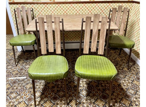 Vintage Louisville Chair Co Wood Veneer Table With 6 Chairs