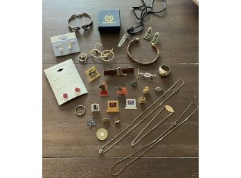 Vintage Jewelry, Walgreens Service Pins, Sterling Texas Charm, 12k GF Bracelet, Walmart Pin, Rings, Bracelets