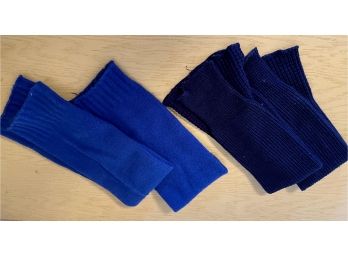(2) Pairs On Vintage 80's Leg Warmers Blue Knit