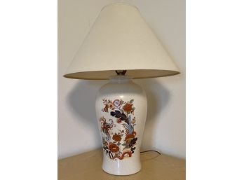 Vintage Ceramic Asian Motif Floral Lamp