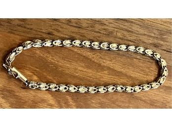 Vintage 14K Yellow Gold Chain Bracelet 7' Long And Weighs 6.5 Grams