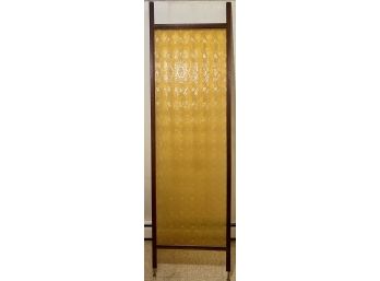 Mid-century Modern Single Panel Gold Acrylic Pattern Wall Divider With Adjustable Feet