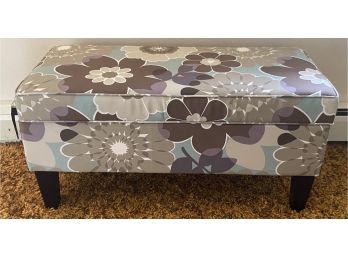 Like New Floral Upholstered Storage Ottoman