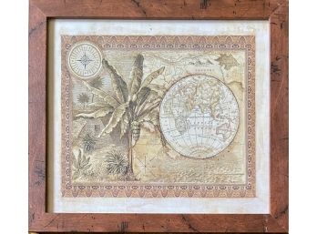 Tina Chaden Art 'global Safari Map' In Wooden Frame