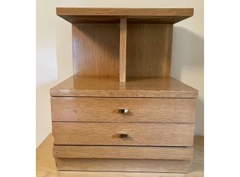 Mid-century Modern Single Drawer Night Stand With Double Shelf