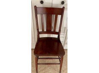 Vintage Solid Oak Slat Back Side Chair
