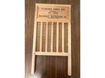 Maid-rite Columbus Washboard Co. Antique Washboard With Brass Grate
