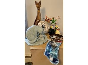 Collection Of Cat Figurines Including Katz And Co., Serendipity, Metal And More