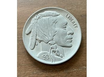 Vintage Giant 3' 1913 Buffalo Indian Head Nickel Novelty Souvenir Jumbo Coin