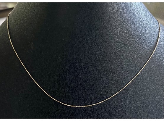 14K Yellow Gold Dainty Necklace Chain 14' Long Weighs .2 Grams