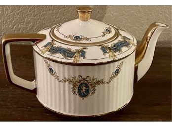 Staffordshire England Vintage Blue Transferware Tea Pot