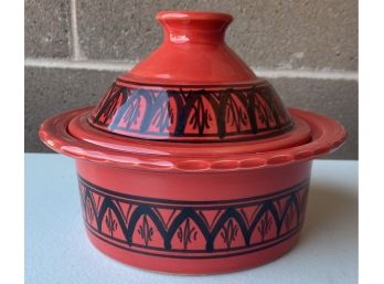 Patterned Red Ceramic Tagine Pot