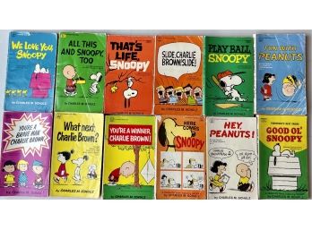 (12) Vintage Paperback Charles M. Schulz Paperback Peanuts Books