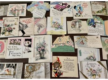 Large Lot Of Vintage And Victorian Greeting Cards (signed) Assorted Holidays  (3 0f 3)