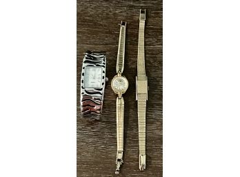 Roymart 10 GF 17 Jewel Women's Gold Tone Watch, Alsta Gold Tone Watch And Quartz Cuff Watch