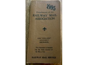 1905 Compliments Of The Railway Mail Association Yearly Calendar