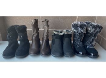 (4) Pairs Of Woman's Boots Size 7.5, 8, 8.5 From Carlos Santana, Sporto, G By Guess, And More
