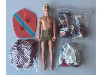 Vintage Mattel Inc. Ken Doll With Clothing/accessories 1968